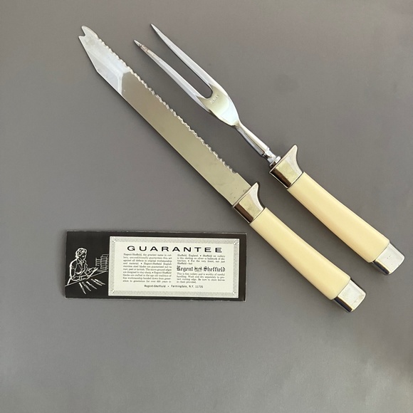 Regent-Sheffield English Stainless Meat Carving Set (2-pc), Vintage, Unused - Picture 3 of 6
